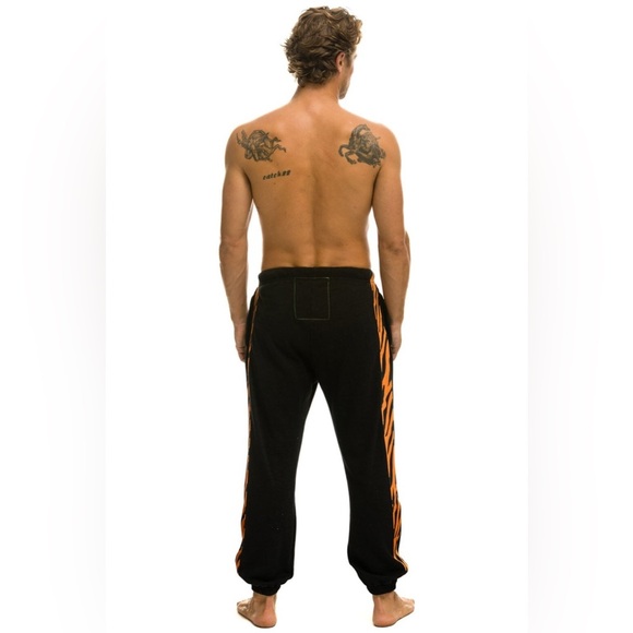 Aviator Nation Unisex TIGER STRIPE SWEATPANTS | BLACK/TIGER | EUC!! 🔥🖤 - Picture 4 of 16